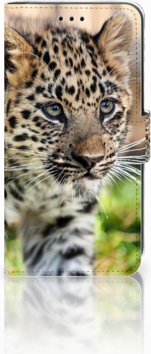 Xiaomi Mi A2 Lite Telefoonhoesje met Pasjes Baby Luipaard