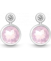 QUINN - Oorbellen (paar) - Vrouwen - Zilver 925 - Diamant - Roze Kwarts - Wess.  (H)/piqué - 36393930