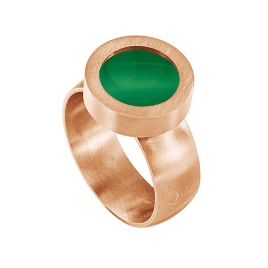Quiges Ring de système de vis en acier inoxydable couleur or rose mat 16 mm avec Mini pièce interchangeable de 12 mm - SLSRS52416