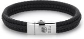 Rebel and Rose Dual Twisted Black Armband RR-L0064-S-L (Lengte: 21 cm)