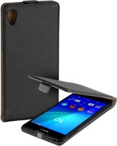 Zwart eco leather voor de Sony Xperia Z3 Plus / Z4 flip case