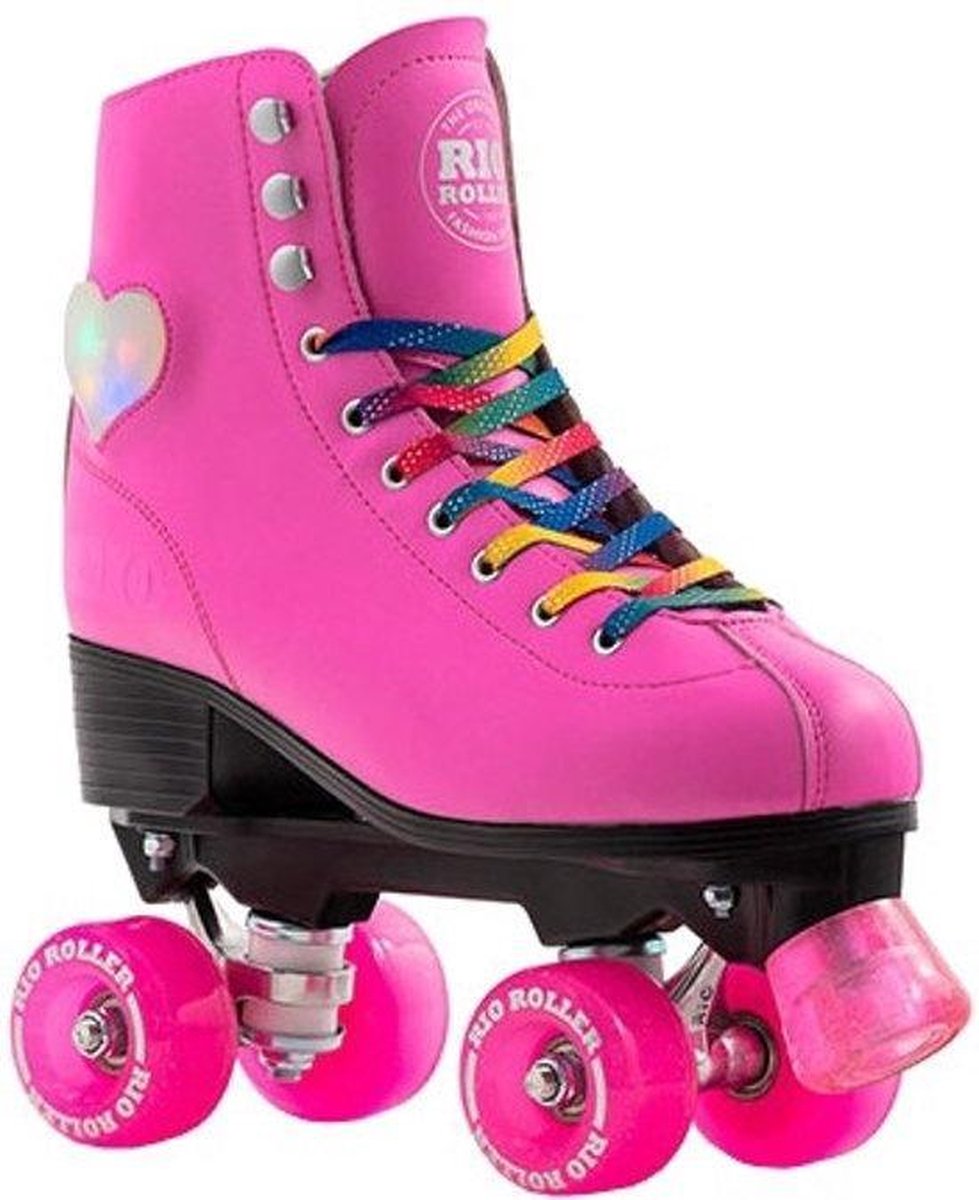 heet Trolley Bloemlezing Rio Roller Rolschaatsen Figure Lights Dames Roze Maat 38 | bol.com