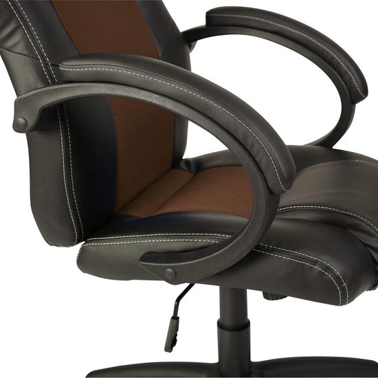 TRESKO® Racing directeursstoel bureaustoel draaistoel 14 kleurvarianten, gevoerde armleuningen, wipmechaniek, liftsysteem SGS-getest (zwart/wijnrood