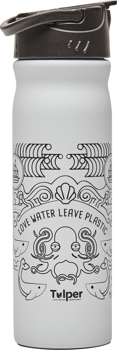 Retulp Dutchies RVS Drinkfles 'Ocean' 500ml - Grijs