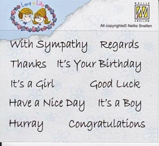 Foto: Clearstamp nellie snellen engelse teksten congratulations birthday stempel teksten tekststempel