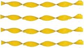 4x Crepe papier slingers 6 meter geel - feestslingers