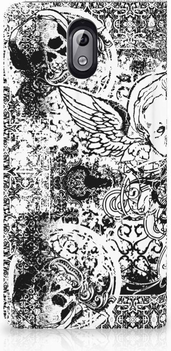 Mobiel BookCase Nokia 3.1 (2018) Skulls Angel