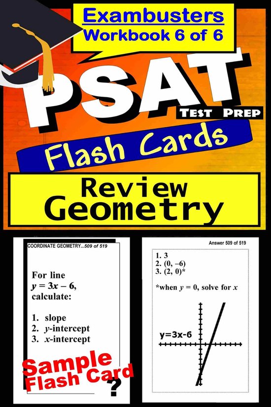 Exambusters PSAT 6 - PSAT Test Prep Geometry Review--Exambusters Flash Cards--Workbook 6 of 6