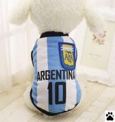 Shirt voor hondjes - "Voetbalshirt Argentinië" - Maat XS