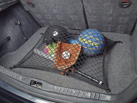 VEHIRIE Kofferbak-organizer voor auto en SUV, 45,7 x 153,2 cm, met elastische nettas, geschikt voor Fiat, Volkswagen, Renault, Peugeot en andere merken