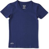 Little Label - t-shirt v-neck - dark blue - maat: 98/104 - bio-katoen