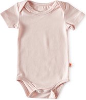 Little Label - romper korte mouw - light pink - maat: 80 - bio-katoen