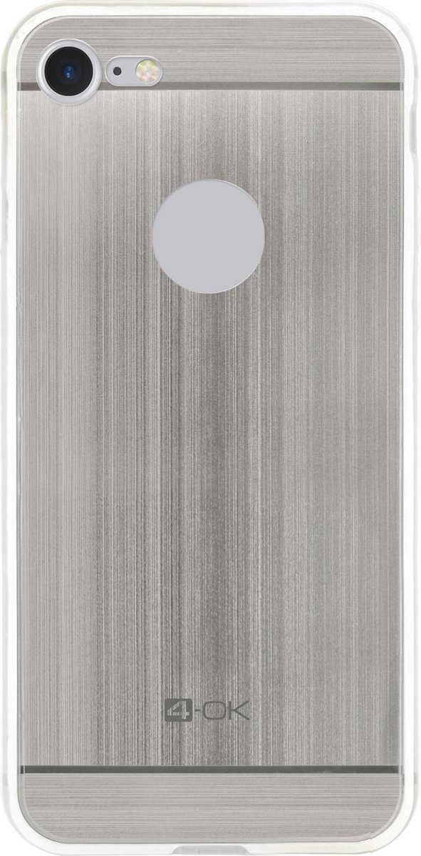 4-OK iPhone 8 / 7 Metal TPU Case Silver