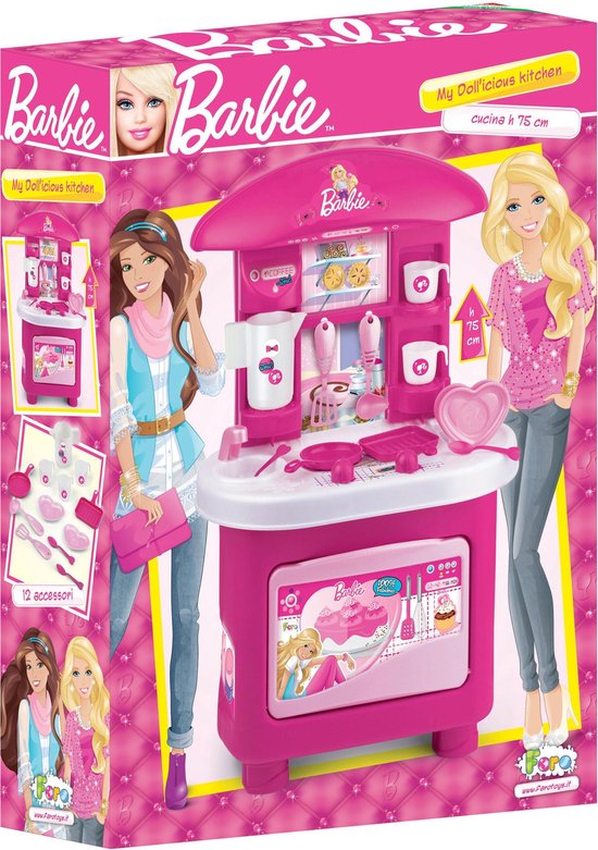 Communicatie netwerk Slim Kort geleden Barbie Keuken voor kinderen 75 cm h | bol.com