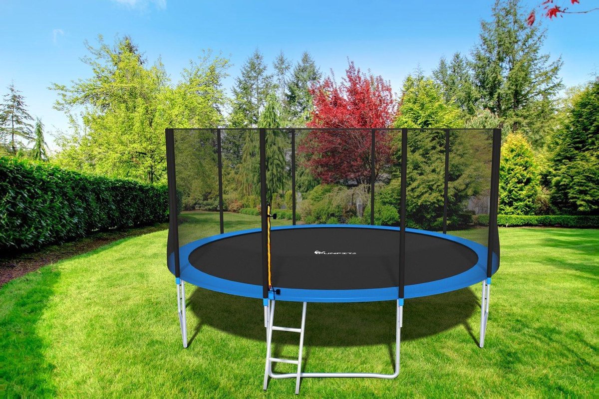 Trampoline - blauw - 465 cm - met net en ladder - tot 150 KG – foto 3