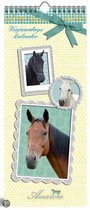Verjaardagskalender Paarden - Geen jaartal - Ophangbaar - Diverse Kleuren  - 13 x 32,5 x 0,6 cm