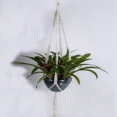 Stijlvolle Macramé Plantenhanger - Wit - Planthanger / Hangende Planten Hanger Met Macramé Knopen