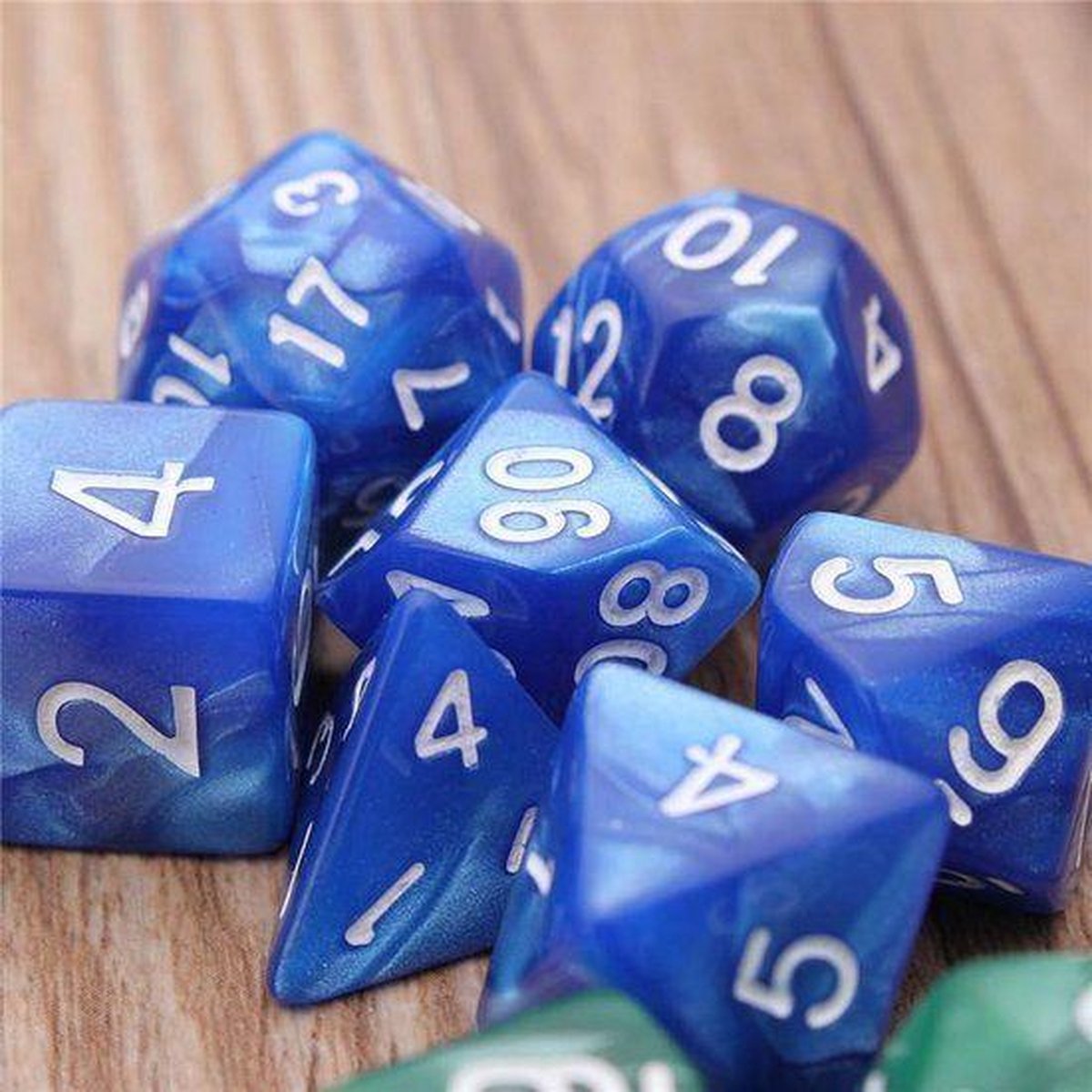 7 Polydice Set Blauw