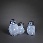 Verlicht Paasfiguur voor binnen en buiten - Pinguïn familie - 48 LEDs - 50 cm breedte - Paasdecoratie