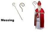 Sinterklaas staf 2 delig met knop messing