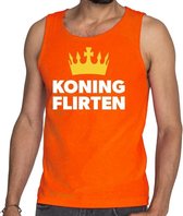 Oranje Koning flirten tanktop / mouwloos shirt - Singlet voor heren - Koningsdag kleding L