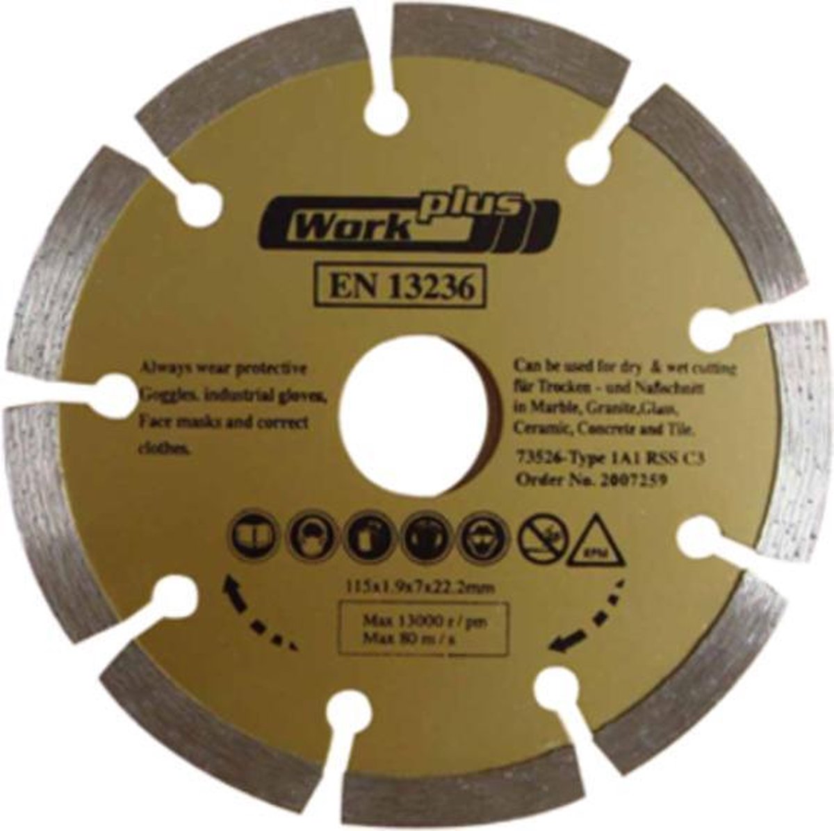 Work-it Diamant Slijpschijf - 125 mm Segment Droog 73524