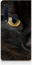 Geschikt voor Samsung Galaxy A9 (2018) Uniek Standcase Hoesje Zwarte Kat