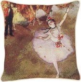Signare - Kunst kussenhoes - Edgar Degas - 1 Ballerina - Sier kussenhoes - Gobelinstof