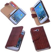 Bestcases  Slang Rood Bookcase Cover Hoesje Huawei Ascend Y600