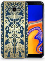 Geschikt voor Samsung Galaxy J4 Plus (2018) TPU Siliconen Hoesje Golden Flowers