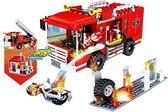 COGO- Brandweerauto -bouwsteen pakket van 184 stuks -bouwblokken set Brandweerbrigade