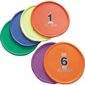 LeBa Frisbee Werpset | Set van 6 stuks | Frisbee met nummer | Indoor en Outdoor