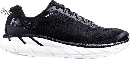 Hoka Clifton 6 Sportschoenen - Maat 44 2/3 - Mannen - zwart/ wit | bol.com