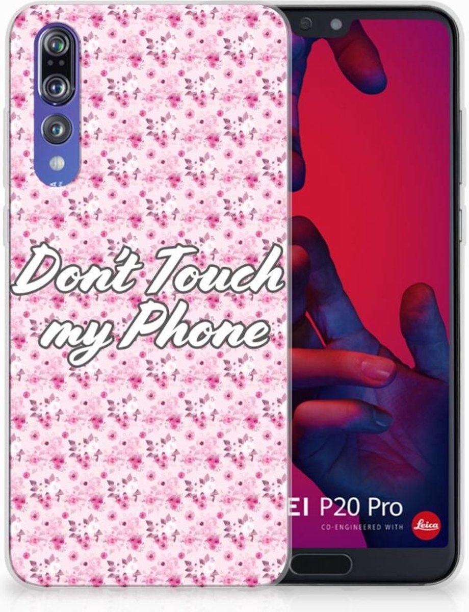 Huawei P20 Pro Silicone-hoesje Flowers Pink DTMP