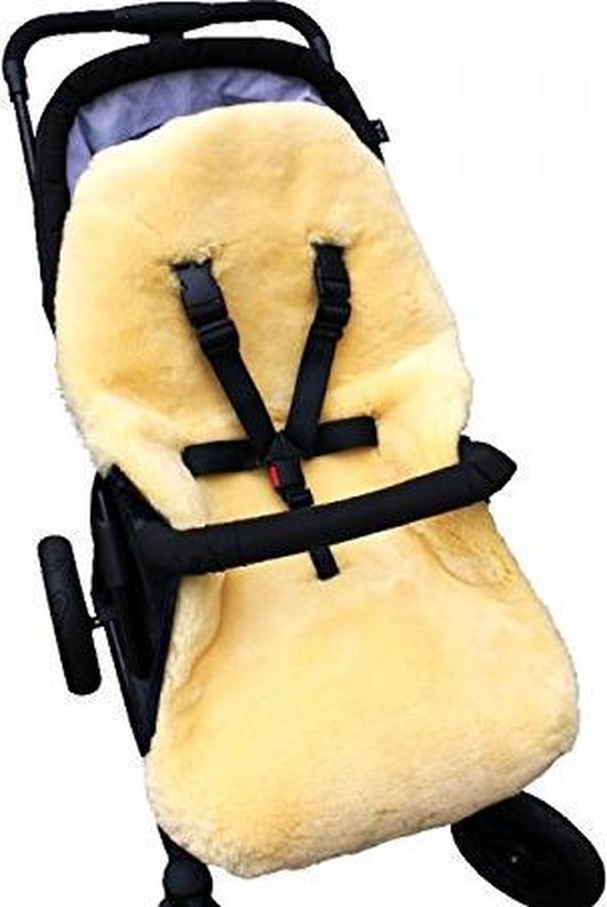 Voetenzak van schapenvacht, voor in de kinderwagen, grijs. — afbeelding 2