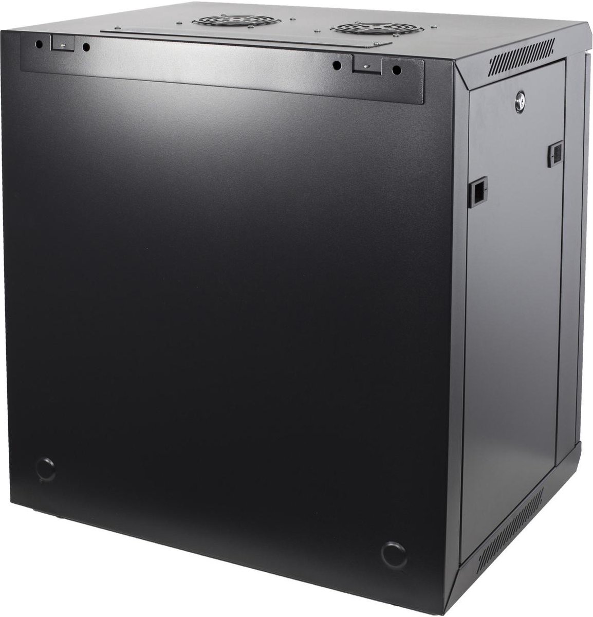 HMF 65704-02 Networking Cabinet, Server Cabinet, 19 Inches, 4 U, 400 mm Depth, Glass Door, Black