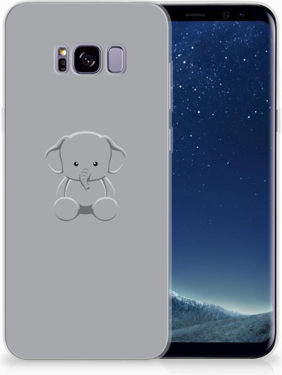 Samsung Galaxy S8 Plus Telefoonhoesje met Naam Grijs Baby Olifant