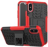 Kickstand Case Hoesje iPhone X - Rood