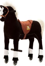 Animal Riding Paard Maharadscha Zwart Medium / Large - Rijdend paardenspeelgoed - Paardenspeelgoed - Zadelhoogte 67 CM- Verstelbaar pedaal 3 standen - Afneembaar zadel