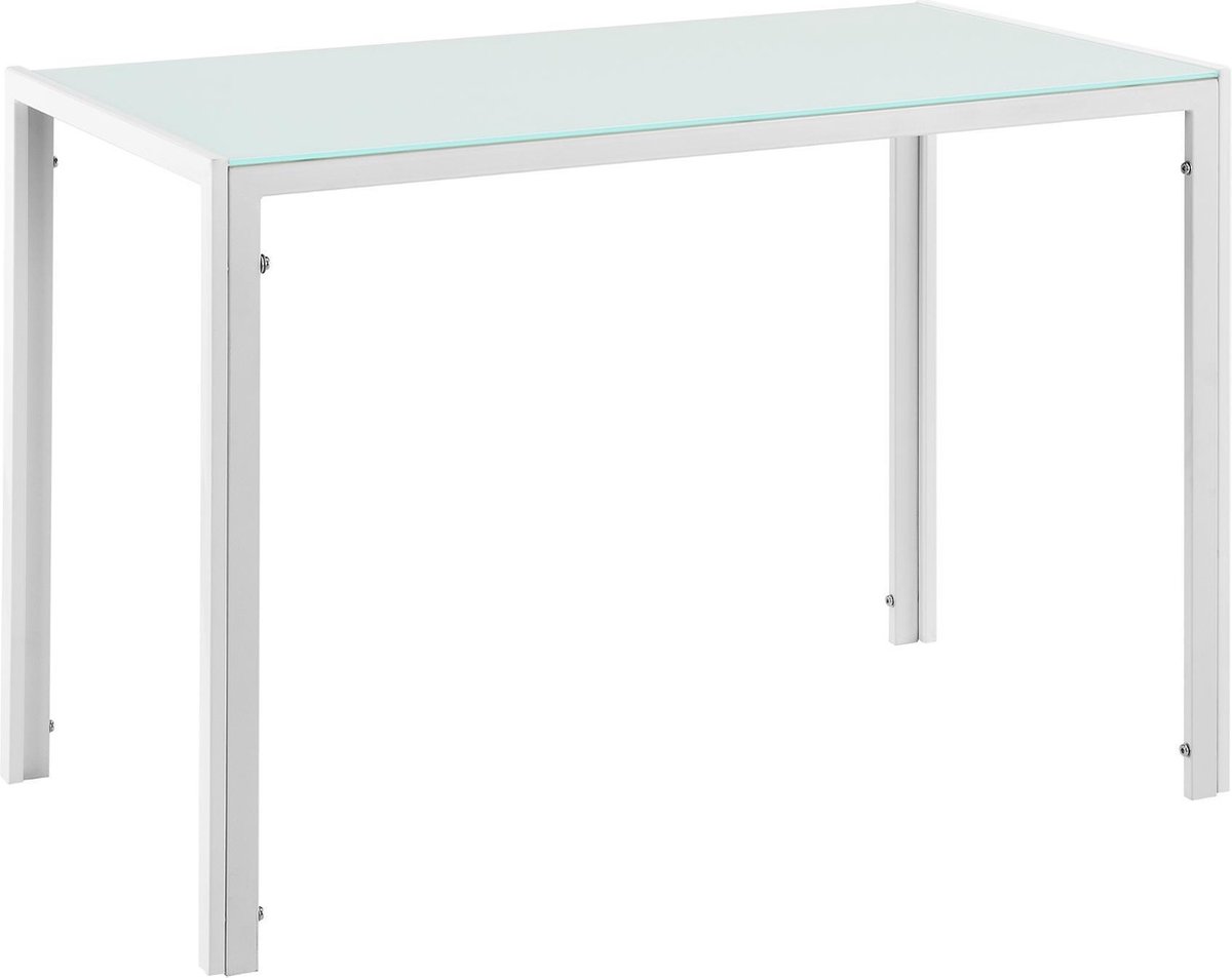 en.casa Eettafel Porvoo gehard glas 8 mm 105x60x75 cm wit