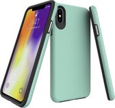 Luxe Shockproof Back Cover voor Apple iPhone X - Apple iPhone XS - Ultraslimme Bumper Hard Case - Hoogwaardig Zacht TPU binnenkant - Groen Hoesje