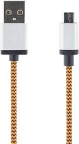 STREETZ MICRO-119 Micro-USB naar USB Kabel Gevlochten Nylon - 2 meter - Oranje
