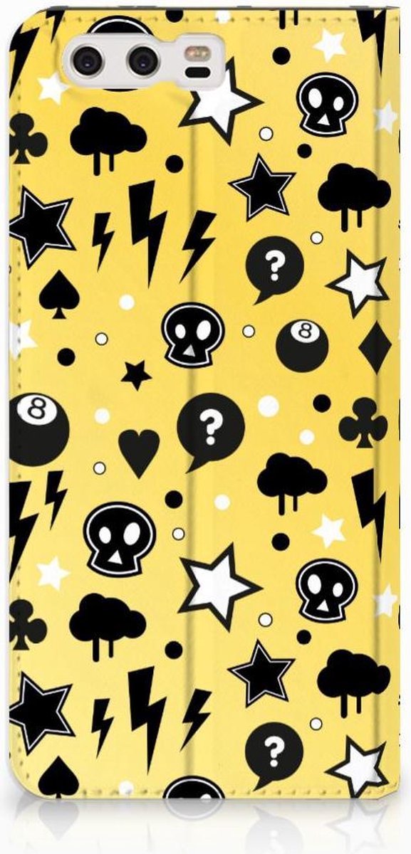 Mobiel BookCase Huawei P10 Plus Punk Geel