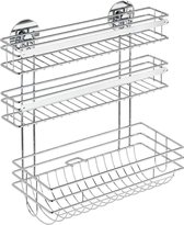 WENKO chroom draadrekje voor 2 folierollen plus keukenrol, ideaal voor in uw keuken.