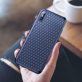 Weaving Softcase - Iphone XS Max Hoesje - Blauw - Baseus