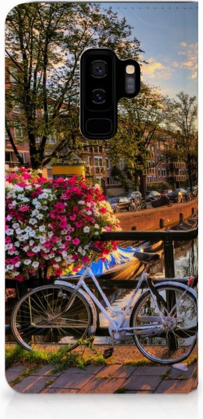 Foto: Geschikt voor samsung galaxy s9 plus uniek standcase hoesje amsterdamse grachten