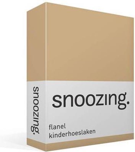 Snoozing - Flanel - Kinderhoeslaken - Wiegje - 40x80 cm - Camel