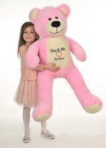 Knuffelbeer - you & me forever - 110 cm - roze