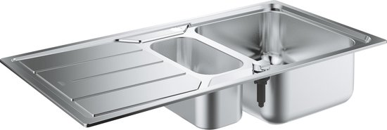 roterend keuken stap in GROHE K500 1,5 spoelbak - Met afdruiprek - Inbouw - 97 x 50 cm - RVS |  bol.com