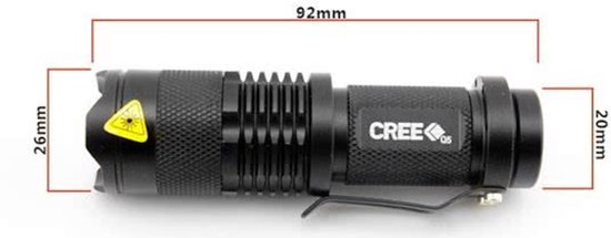 CREE Mini LED Zaklamp - 700 Lumen - Zwart
